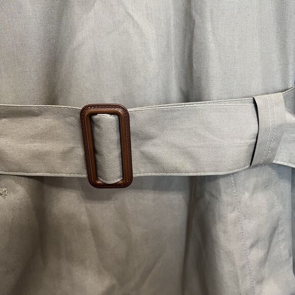 HART SCHAFFNER MARX 44L Trench Coat Tan Wool Blend Lining Double Breasted Men’s - Picture 4 of 16